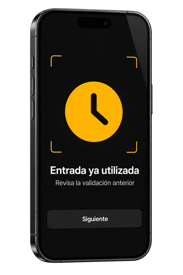 Scanner con entrada ya utilizada
